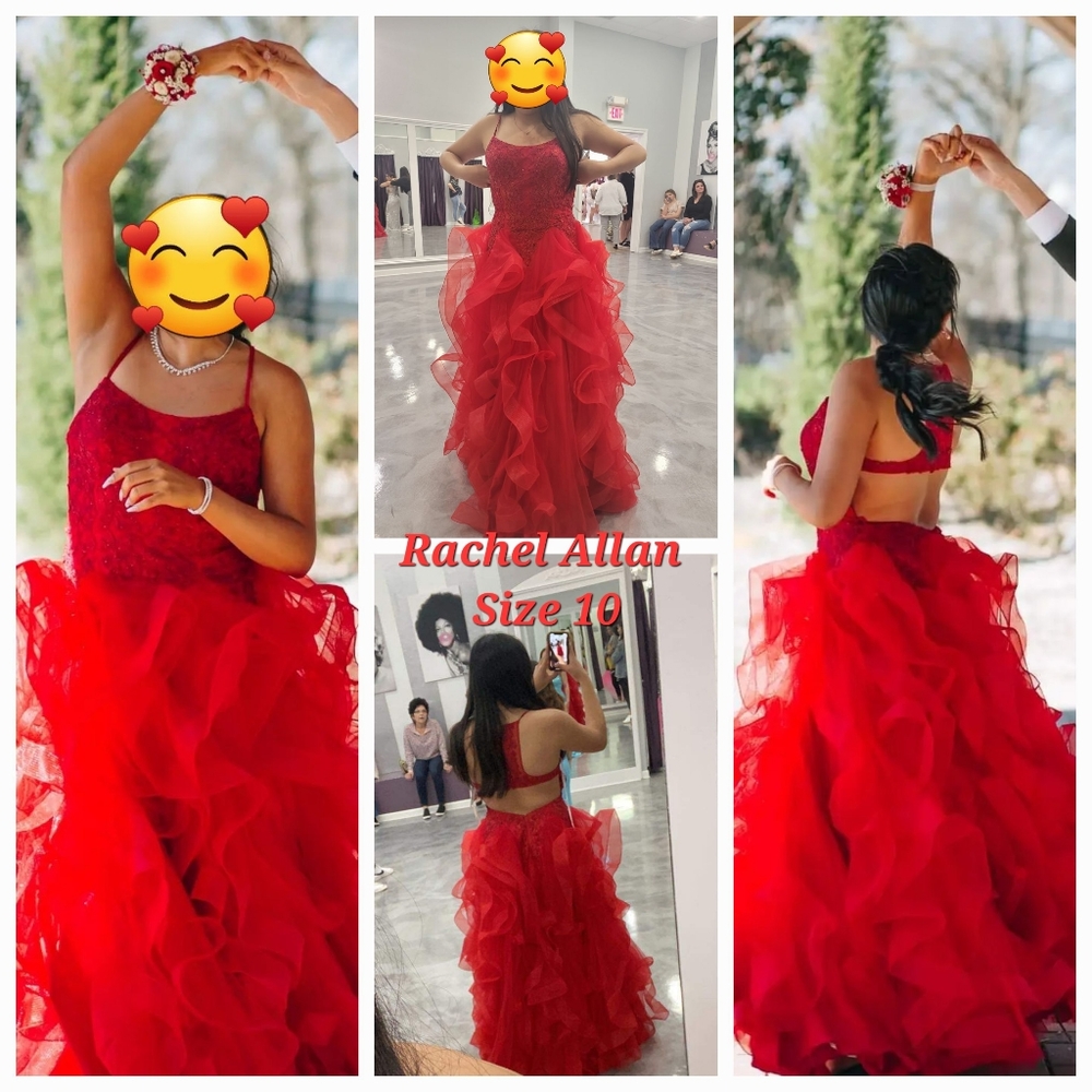 Rachel Allan Size 10 Red Prom/Formal Dress